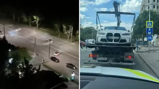/VIDEO/ Drifturi în mijlocul străzii, filmate noaptea în Chișinău: O mașină a fost dusă la parcarea specială